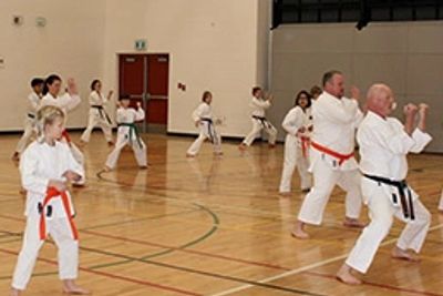 Sensei Darren Humphries teaching class.
- Dynamic Karate Calgary