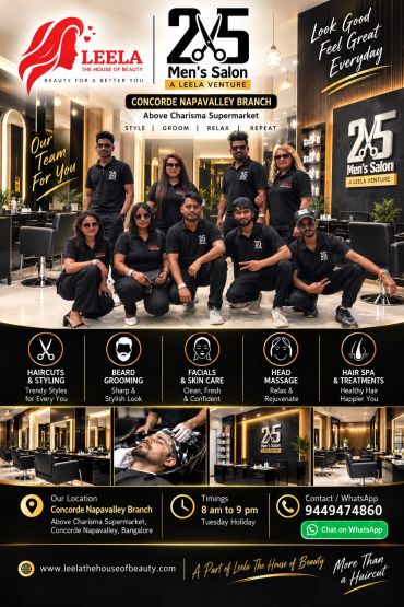 Team photo of 2/5 Men's Salon staff at Concorde Napavalley branch.