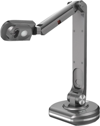 Modern adjustable desk lamp with a metallic finish.