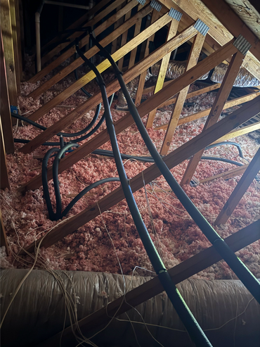 Emergency leak repair. Water lines in the attic