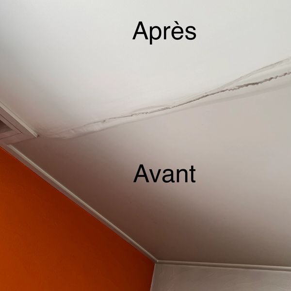 avant et aprés nettoyage plafond tendu mat