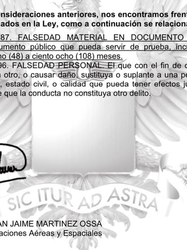 Declaración oficial de un Brigadier General Comandante de Operaciones Aéreas y Espaciales: los docum