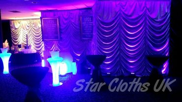 Purple austrian festoon drape