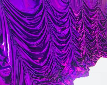 Purple austrian festoon ruffled drape