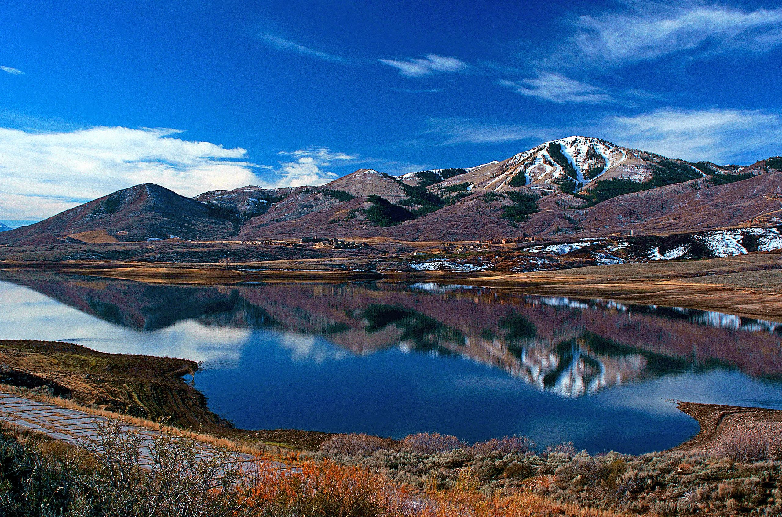 The back side of Deer Valley. Looking over Jordanelle Reservoir.