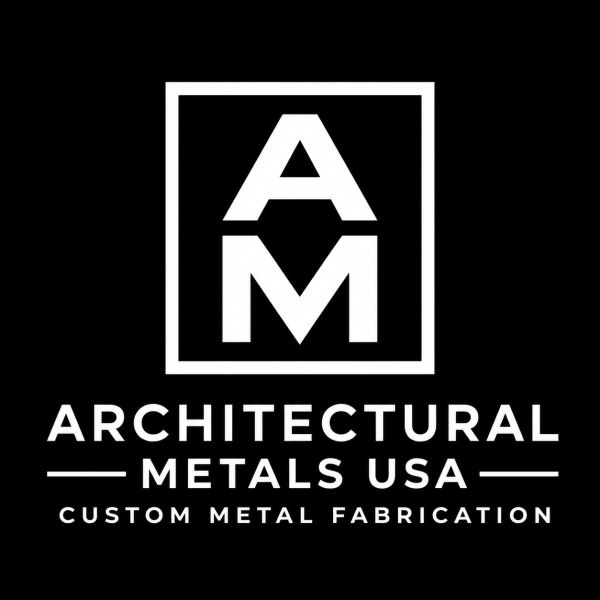 Logo for Architectural Metals USA, specializing in custom metal fabrication.