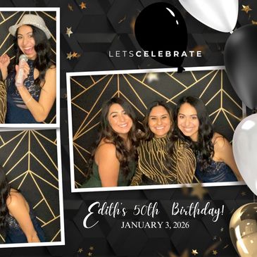 Three women celebrating Edith's 50th birthday.