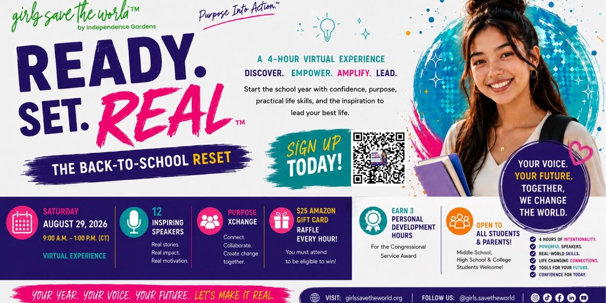 Back-to-school virtual event for students focused on empowerment and real-world skills.
