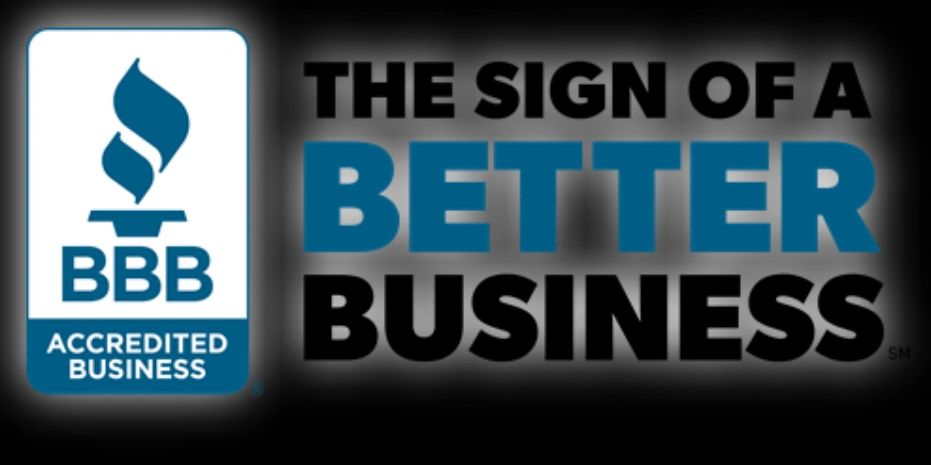BBB Accredited Business logo with tagline for better business.