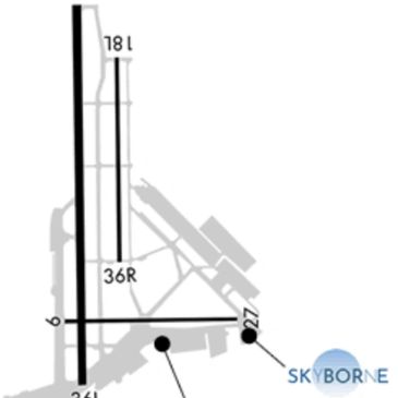 Runway diagram lakefront airport and Skyborne location on the field.
