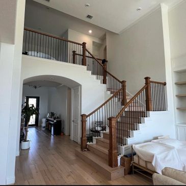 Interior wall painting applied by DA Paint Service in Houston, Tx.