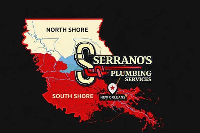 Water line repair service area map—North Shore & South Shore Southeast Louisiana