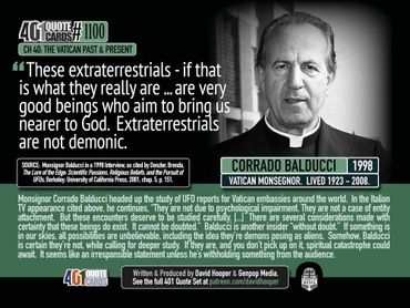 Vatican Monsignor Corrado Balducci Quote on Aliens: These extra terrestrials - if that is what they