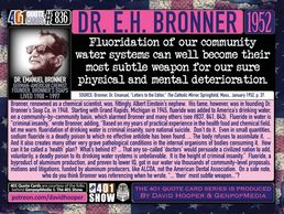 Dr. E H Bronner, E.H. Bronner, Bronner's Soap, Fluoride, poison, water system, mental deterioration