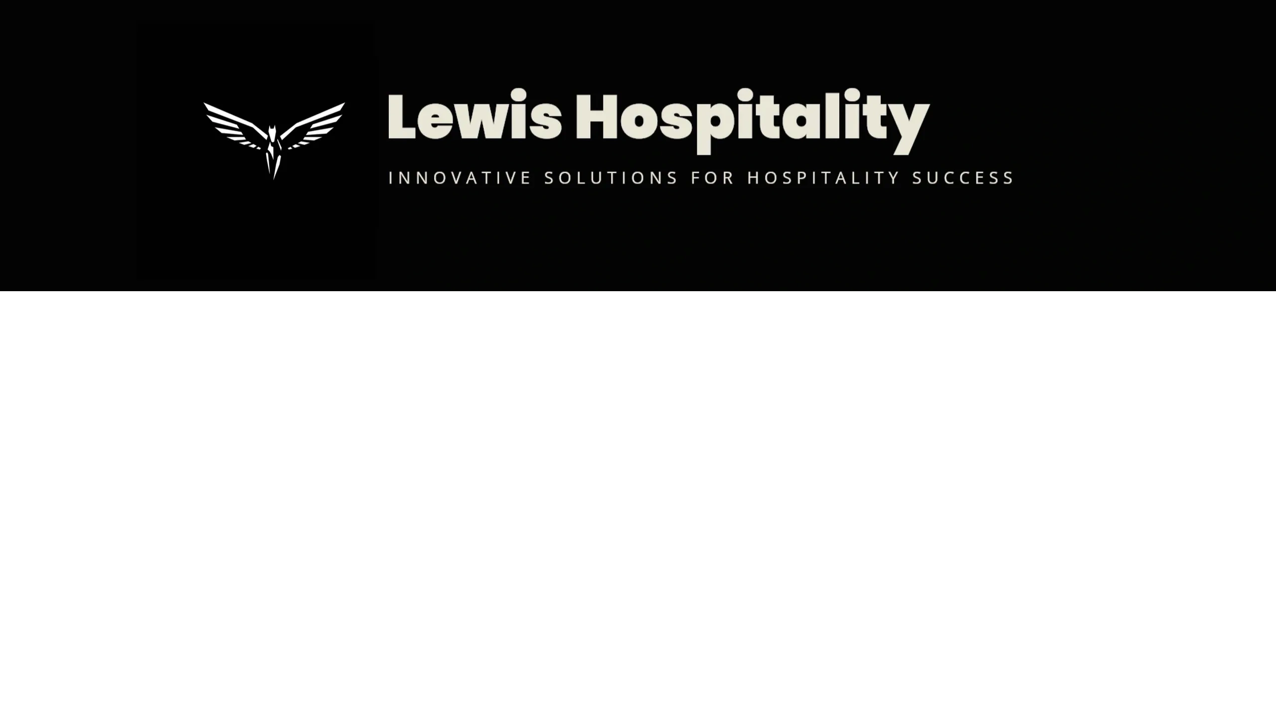 Lewis Hospitality logo with the tagline innovative solutions for hospitality success.