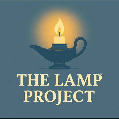 Logo of The Lamp Project with an illuminated lamp.