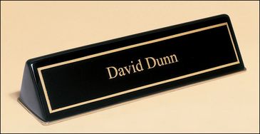 Black Piano-Finish Desk Nameplate