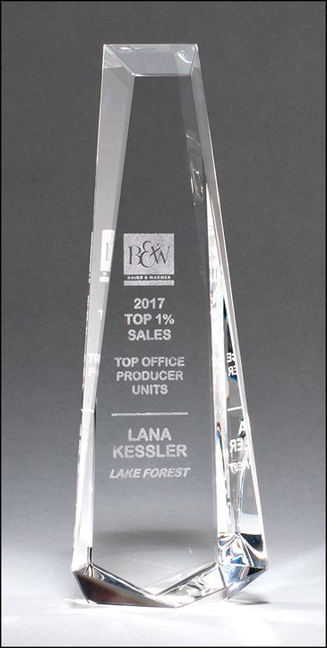 Crystal Obelisk Engraved Award
