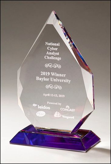 Flame Series Crystal Award with Prism-Effect Base