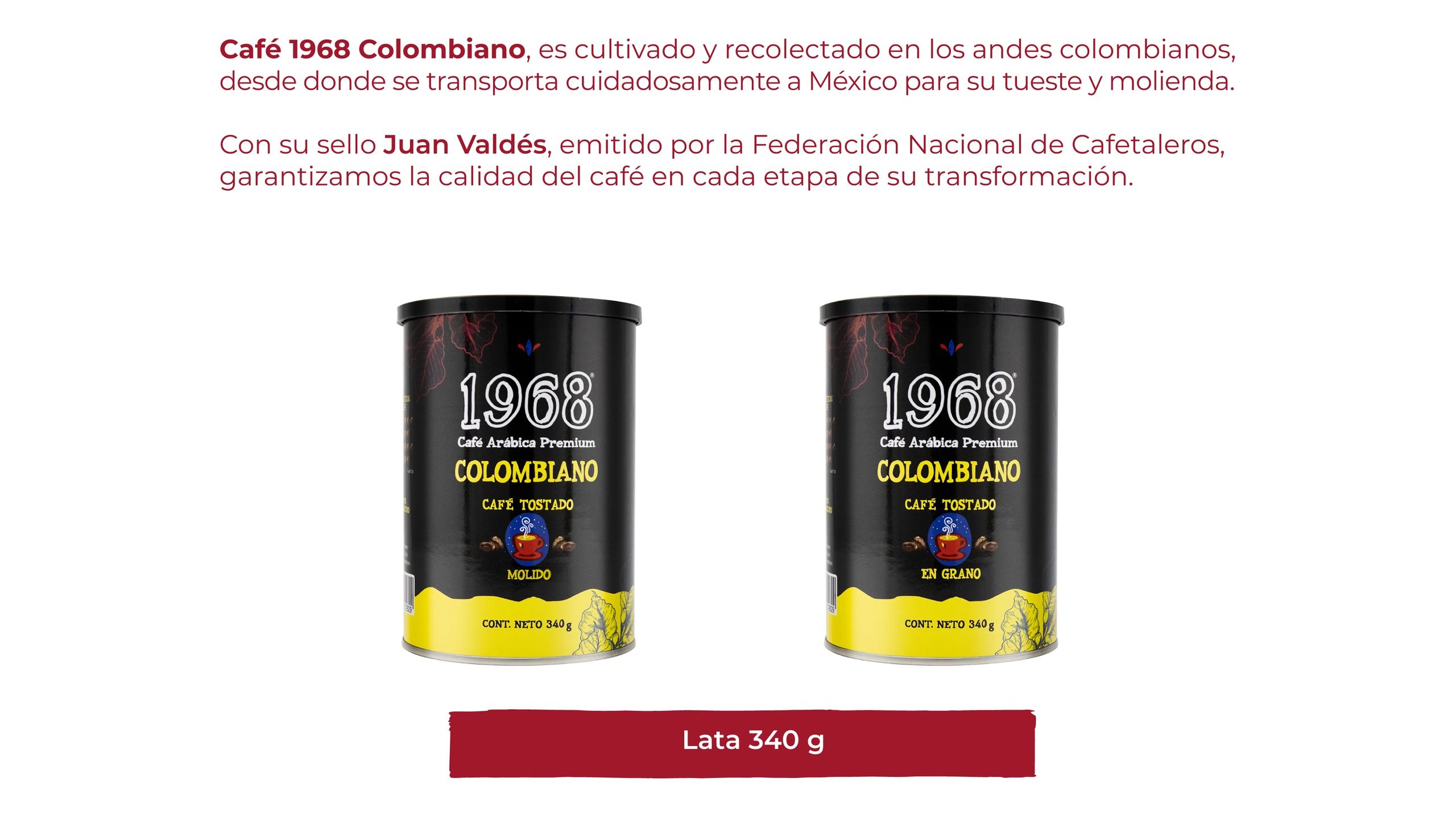 Café con certificacion juan valdez, café de origen colombiano, con cuerpo fuerte y acidez citrica