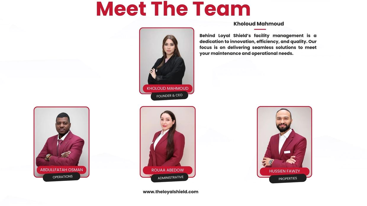 Professional team members of Loyal Shield with roles in leadership, operations, administrative, and properties.