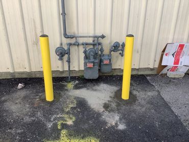 Bollards installed around gas meter