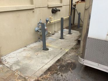 Bollards installed around gas meter