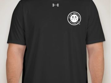Black athletic men's t-shirt with Blind Ambition Fitness Logo on upper left chest