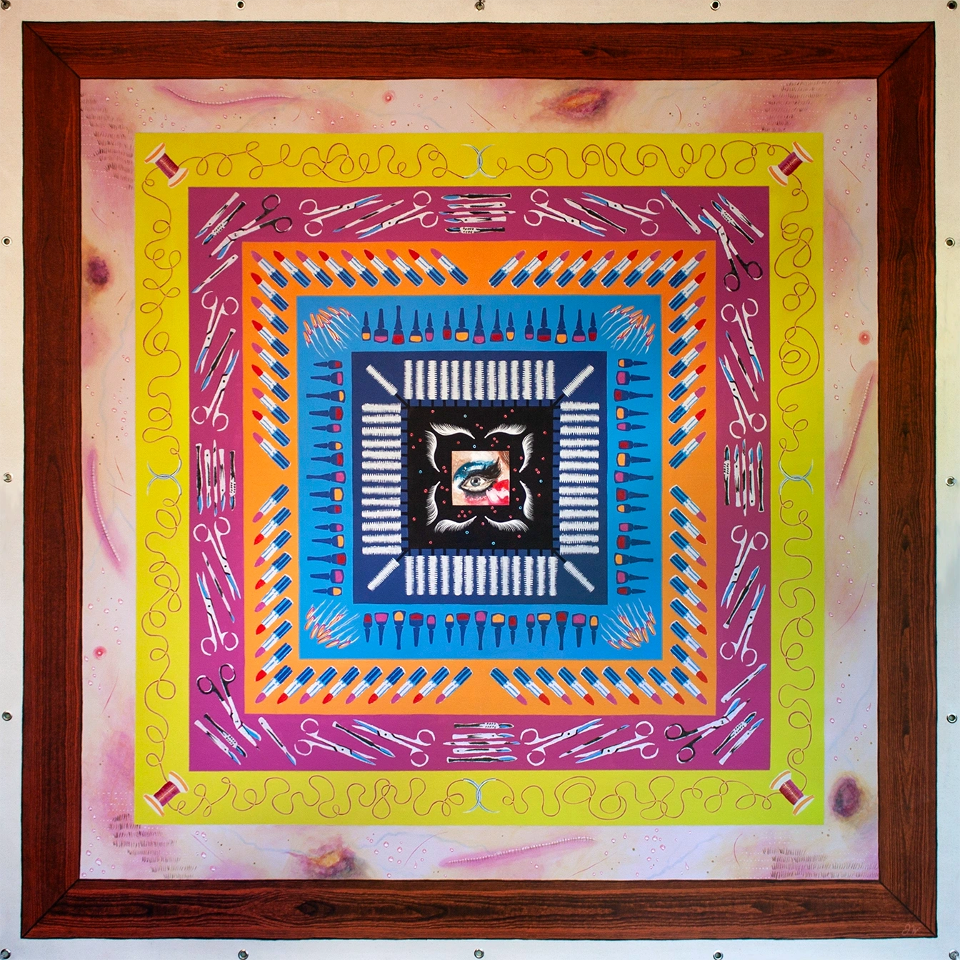 Acrylic on grommeted canvas painting by Santa Cruz artist Jim Winters.