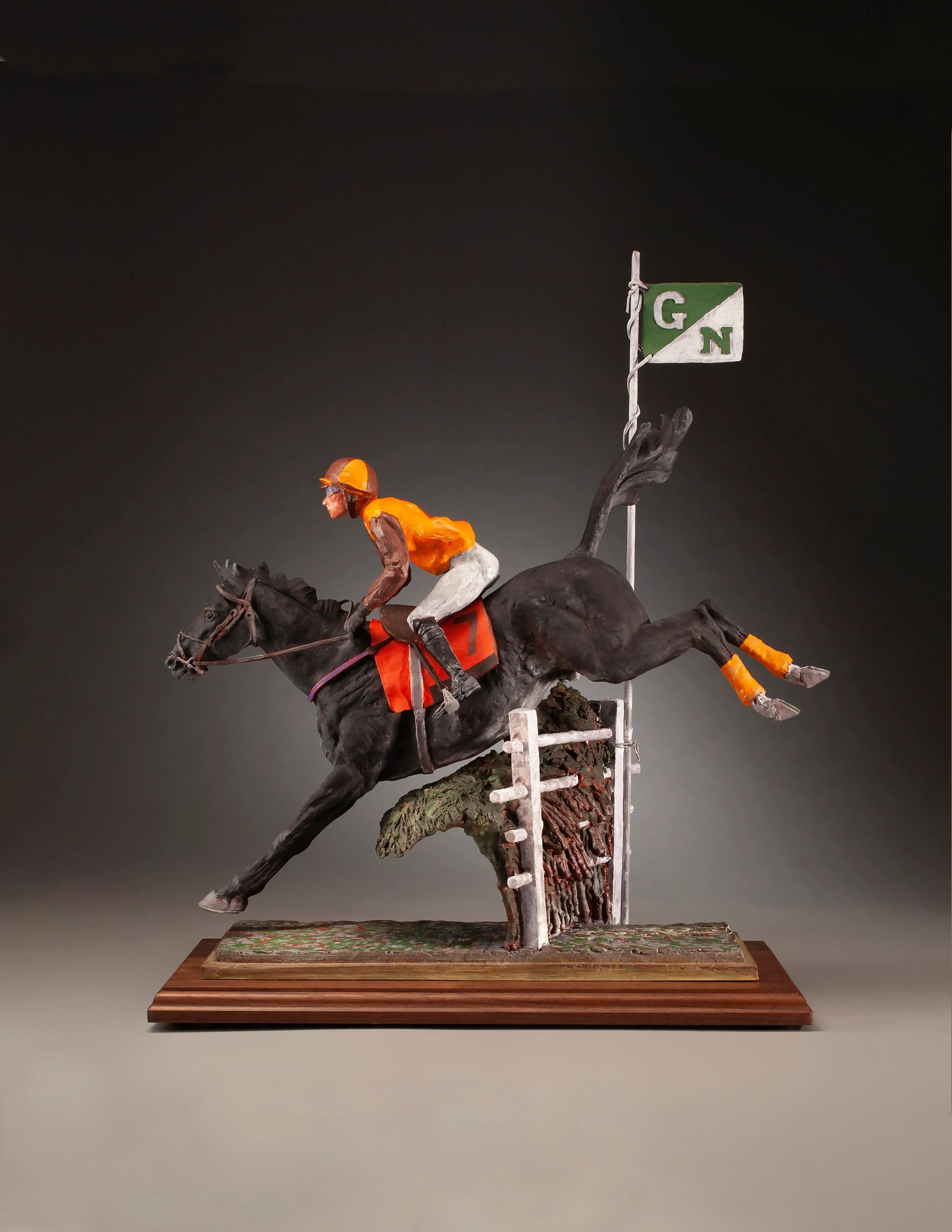 “Mr. Hot Stuff”©️2021 painted bronze.
Winner Grand National Steeple Chase.
