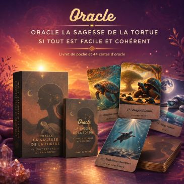 Jeu d'oracle sur la sagesse de la tortue avec livret et cartes.