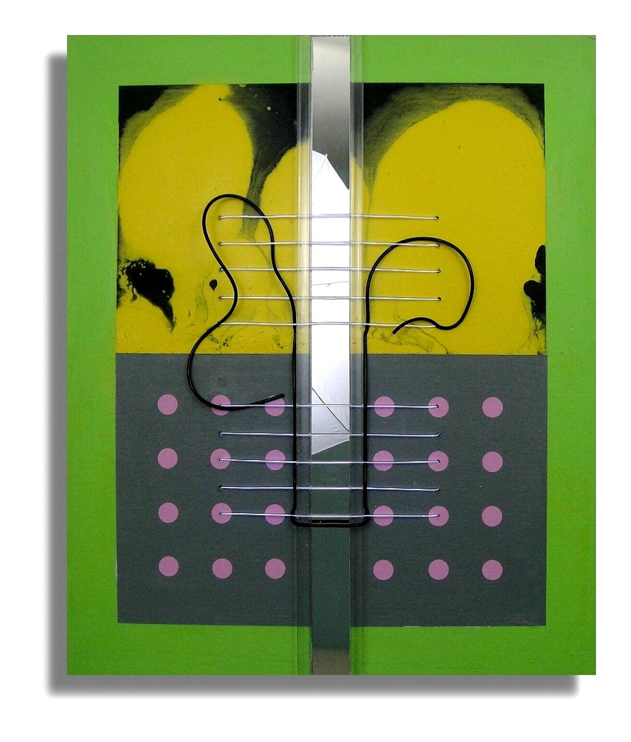 24" x 20" Acrylic on Canvas, Wood Panel, Mirror Acrylic, El wire