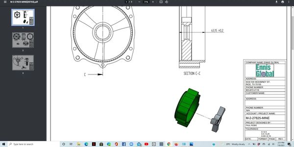 Specifications and blueprints for custom parts.