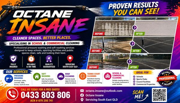 Octane Insane offers professional pressure and soft washing services for cleaner spaces with proven results.