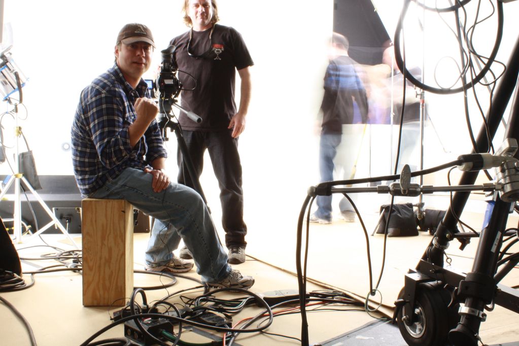 Multi-camera studio production. Videographer