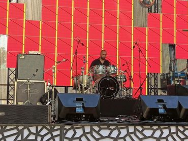 Bashar Haroun during the sound check for his event at The Irish Village in Dubai
