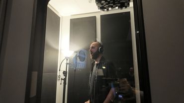 Bashar Haroun recording vocals and MNK studios
