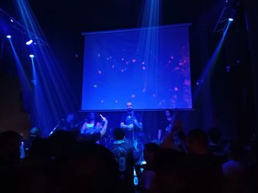 Bashar Haroun performing on stage in Dubai, UAe