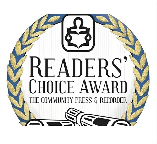 A circular award featuring "Readers' Choice Award