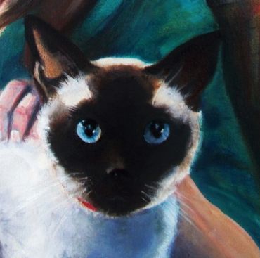 "Merlin" (detail of a 20"x 20" oil on canvas painting: "Joan & Merlin.")