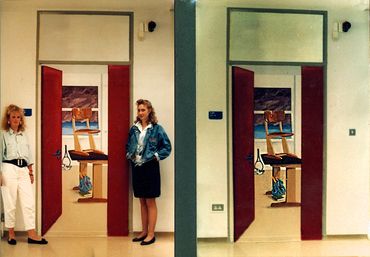 One year the students made trompe l'oeil doors. One door was realistically what you might expect to