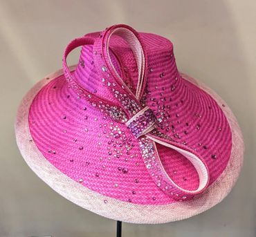 Forme Millinery hat with Swarovski crystals
