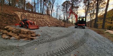 Site preparation nearly completed for a new house site.