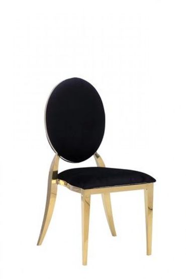 Black and Gold Oval Elegance Chair (velvet)