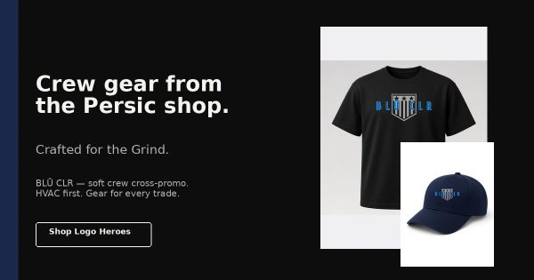 Promotional image for BLÜ CLR crew gear including a t-shirt and cap.