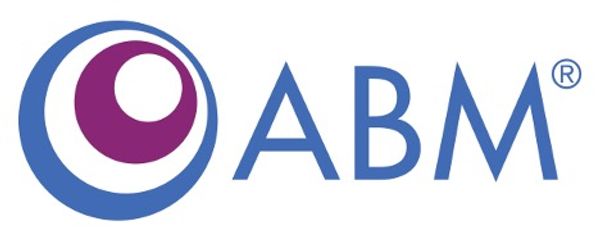 ABM logo with circular design.
