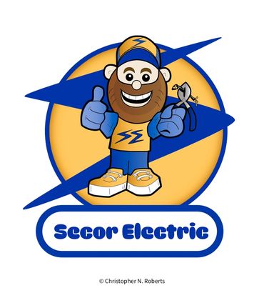 "Secor Electric" mascot logo, Adobe Illustrator