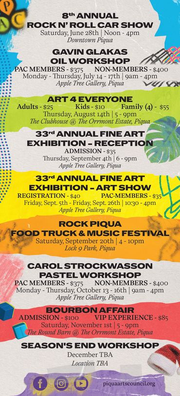 The back side of our Calendar of Events.