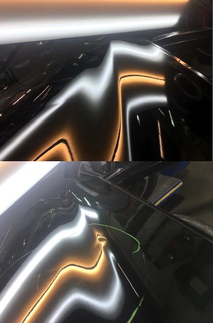 BMW X5 damage on a bodyline repaired.