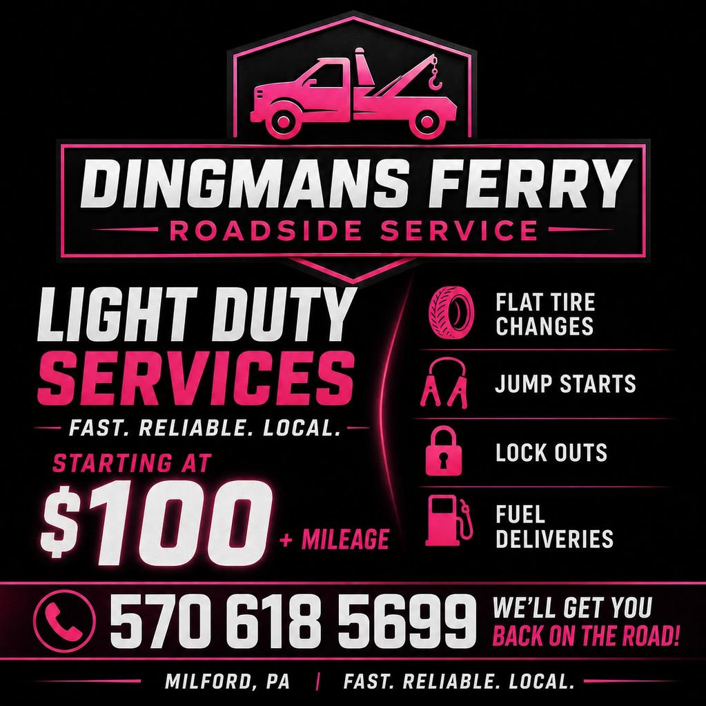 Dingmans Ferry Roadside Service offers fast, local light duty roadside assistance.